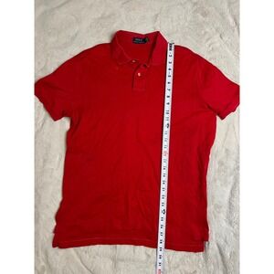 Polo Ralph Lauren Polo Shirt Mens LG Red Good Short Sleeve Pique Pony Logo
